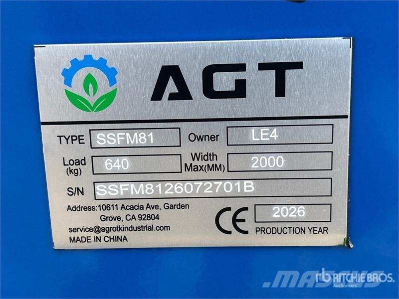 AGT SSFM81 60 in Skid Steer Mulcher (Unused) Forstmulcher
