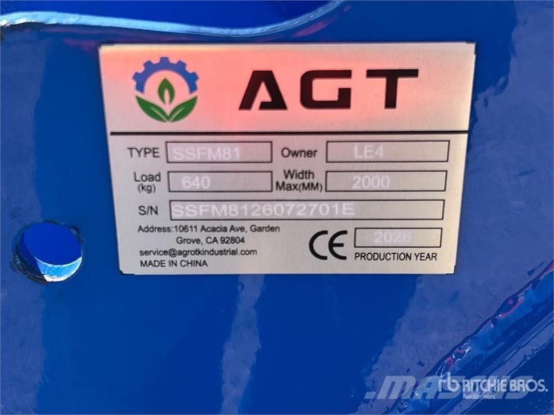 AGT SSFM81 60 in Skid Steer Mulcher (Unused) Лісові мулчери