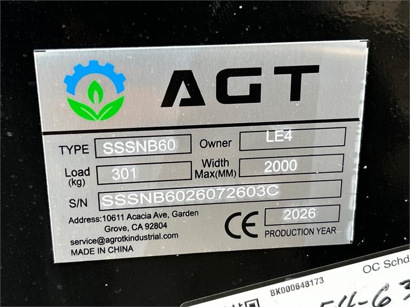 AGT SSSNB60 61 in Skid Steer Snowblower (Unused) Снігомітли