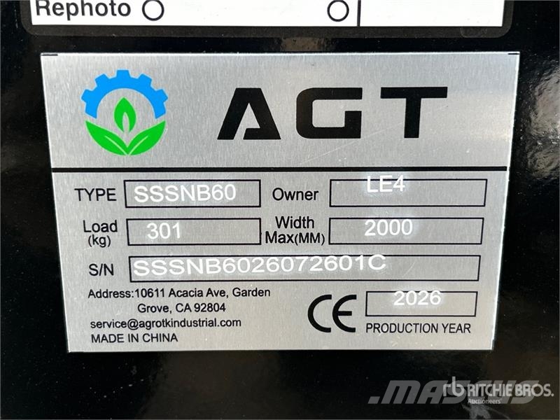 AGT SSSNB60 61 in Skid Steer Snowblower (Unused) Снігомітли