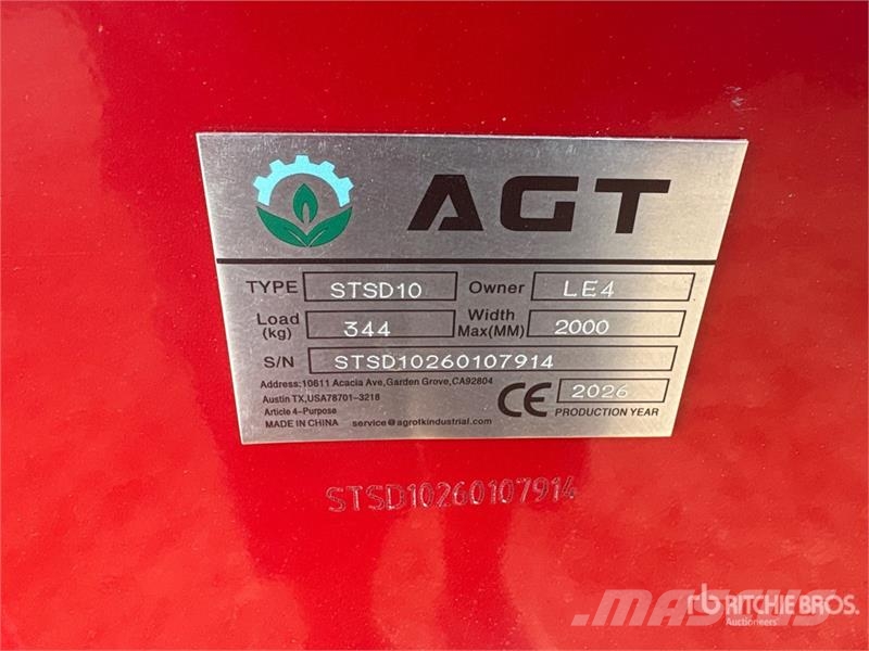 AGT STSD10 45 in 3-Point & Skid Steer Attachment. Skid مثاقيب