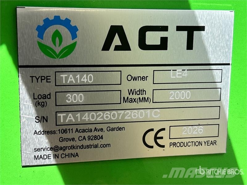 AGT TA140 56 in Rotary Tiller (Unused) Motoreggen / Rototiller