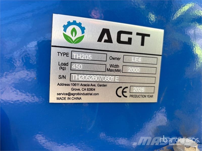 AGT TH205 80 in 3-Point Rotary Tiller (Unused) الكاسحات وقلابات التربة ذات المحركات