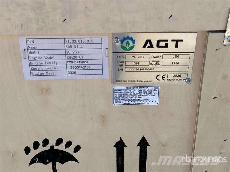 AGT YC-26G Portable Sawmill (Unused) Pily