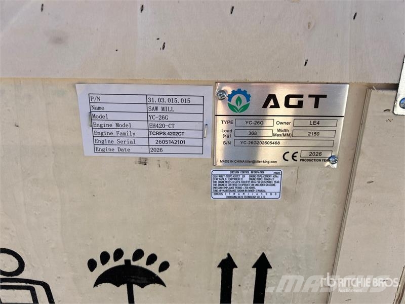 AGT YC-26G Portable Sawmill (Unused) Pily