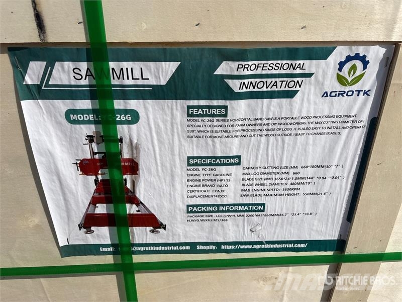 AGT YC-26G Portable Sawmill (Unused) Sawmills