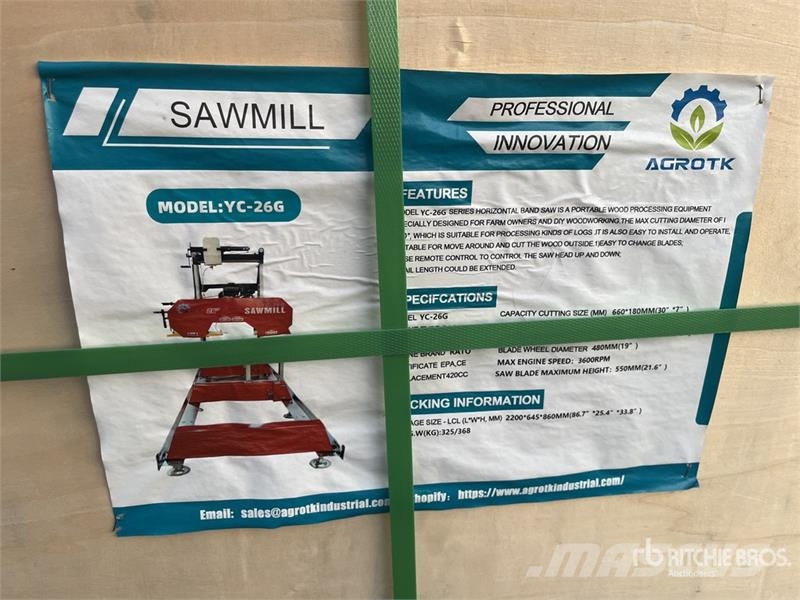 AGT YC-26G Portable Sawmill (Unused) 제재소