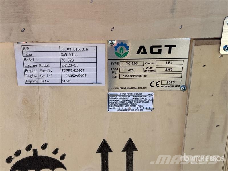 AGT YC32-G Portable Sawmill (Unused) Pilane