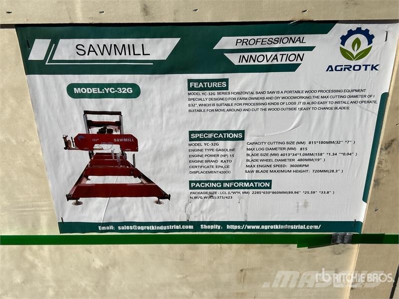 AGT YC32-G Portable Sawmill (Unused) Pilane