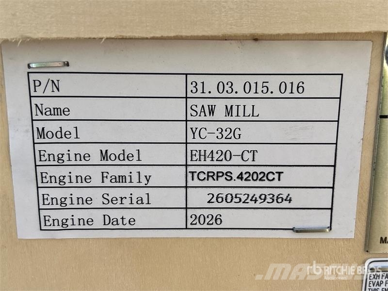 AGT YC32-G Portable Sawmill (Unused) Aserradoras
