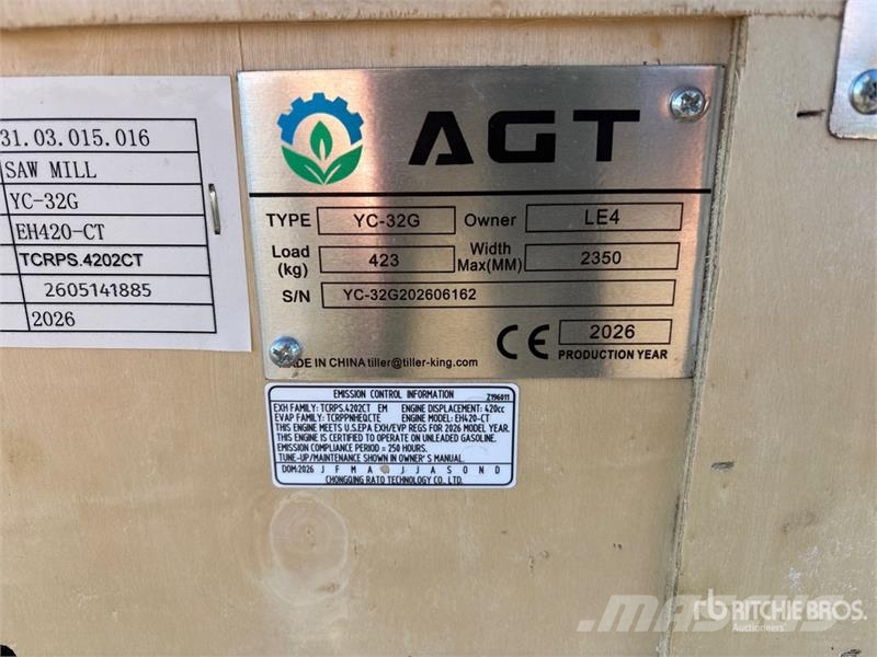 AGT YC32-G Portable Sawmill (Unused) 제재소