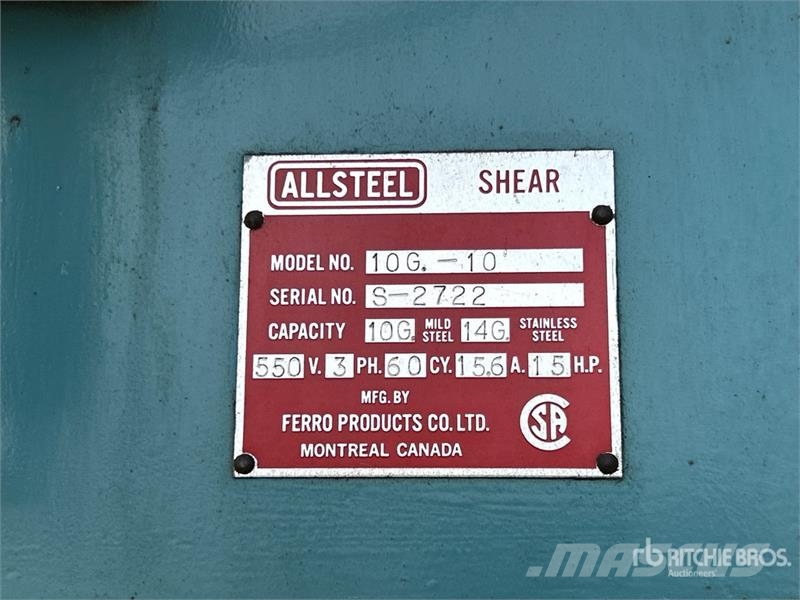  All Steel 10G-10 Metal Shear Sonstige Baumaschinen