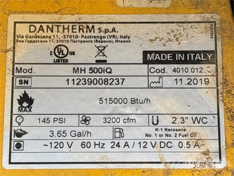 Allmand MH500iQ 1030000 BTU Space Heater Heating and thawing equipment