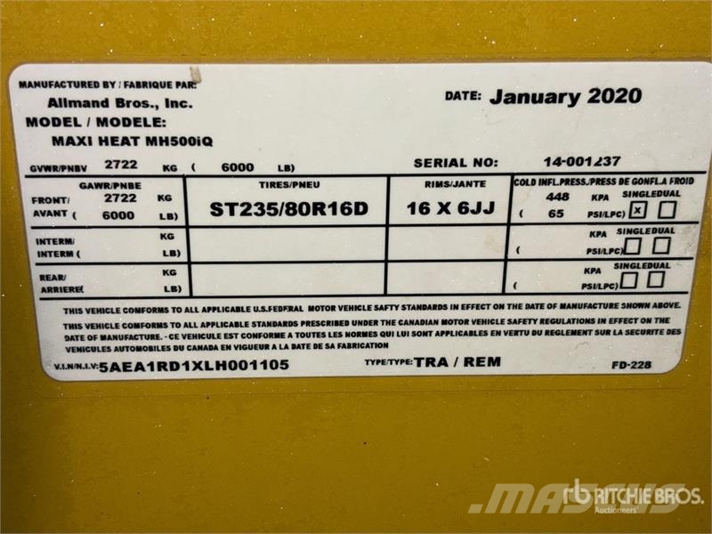 Allmand MH500iQ 1030000 BTU Space Heater معدات التسخين والإذابة