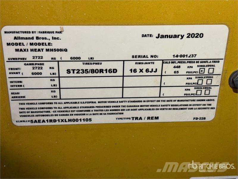 Allmand MH500iQ 1030000 BTU Space Heater معدات التسخين والإذابة