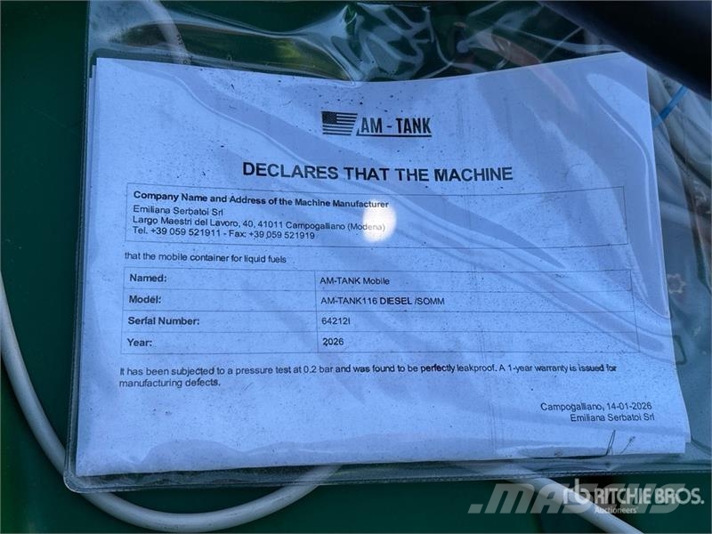 AM Tank 440 L Plastic Fuel Tank (Unused) Serbatoi per carburante e additivi
