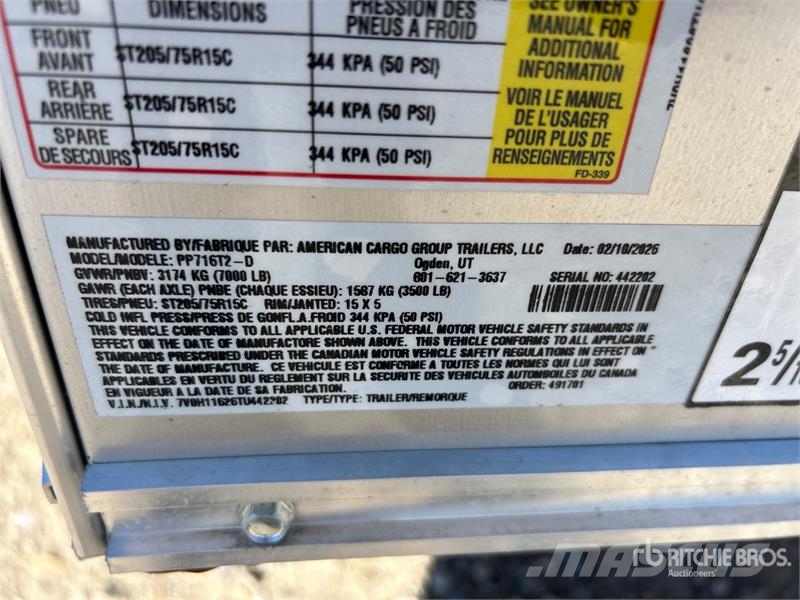 American Cargo 17 ft T/A Enclosed Trailer (Unused) Прицепы-фургоны
