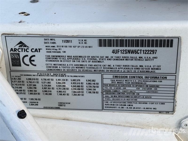 Arctic Cat M1100 TRB 162 Snowmobile Снегоходы