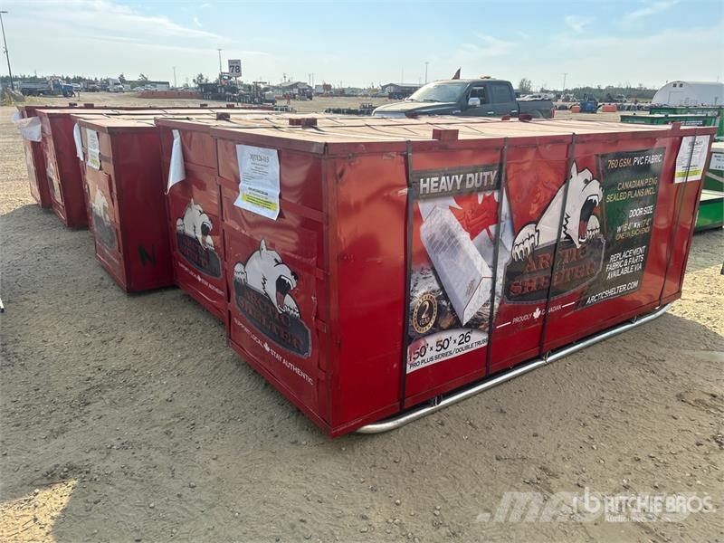 Arctic Shelter 150 ft x 50 ft x 26 Ft Peak Double Truss Storage B المباني الإطار الصلب