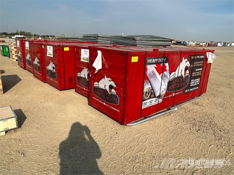 Arctic Shelter 150 ft x 50 ft x 26 Ft Peak Double Truss Storage B المباني الإطار الصلب
