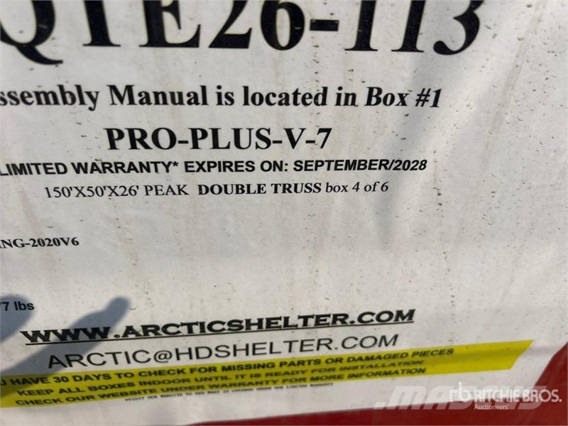 Arctic Shelter 150 ft x 50 ft x 26 Ft Peak Double Truss Storage B المباني الإطار الصلب