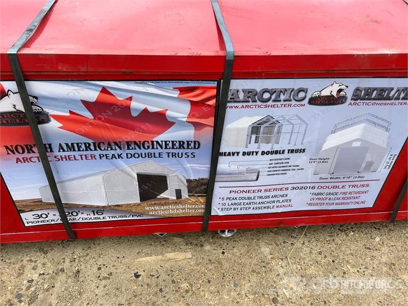 Arctic Shelter 20 ft x 30 ft x 16 ft Peak Double Truss Storage Bu المباني الإطار الصلب