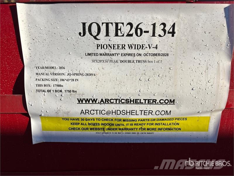 Arctic Shelter 30 ft x 20 ft x 16 ft Storage Building (Unused) Stahlrahmenaufbauten