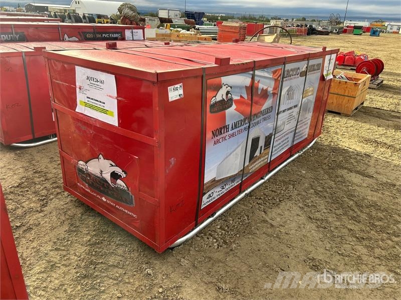 Arctic Shelter 30 ft x 40 ft x 16 ft Peak Double Truss Storage Bu المباني الإطار الصلب