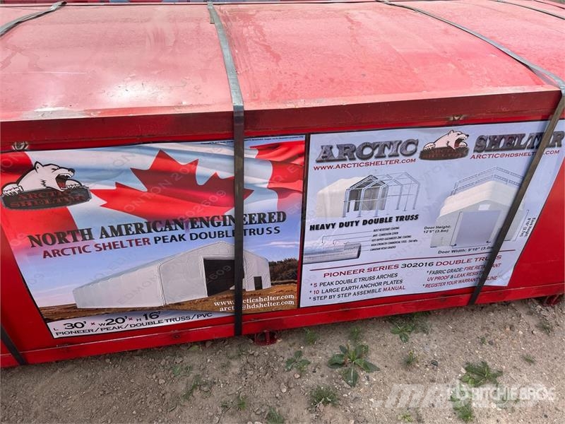 Arctic Shelter 30 ft x 20 ft x 16 Ft Peak Double Truss Storage Bu المباني الإطار الصلب