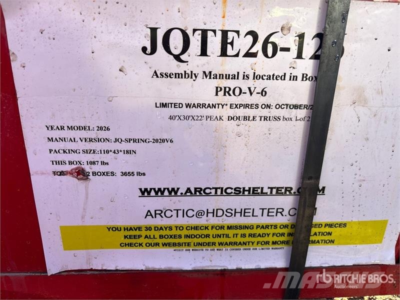 Arctic Shelter 40 ft x 30 ft x 22 ft Storage Building (Unused) Stahlrahmenaufbauten