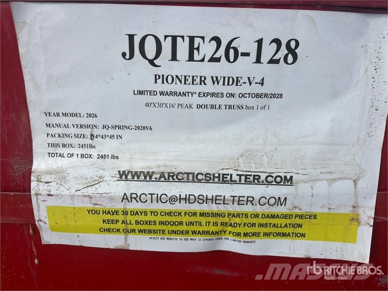 Arctic Shelter 40 ft x 30 ft x 16 ft Storage Building (Unused) Stålrammer