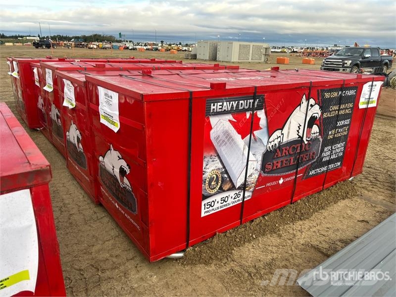 Arctic Shelter 50 ft x 150 ft x 26 ft Peak Double Truss Storage B المباني الإطار الصلب