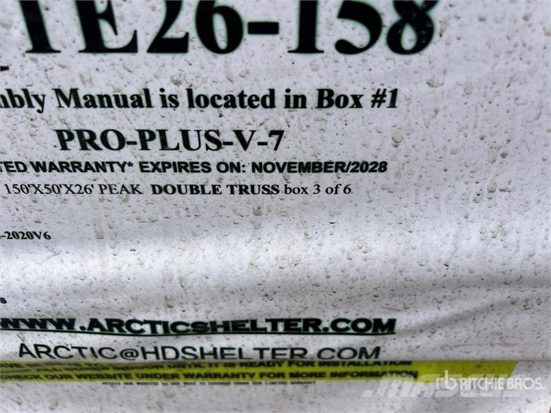 Arctic Shelter 50 ft x 150 ft x 26 ft Peak Double Truss Storage B المباني الإطار الصلب