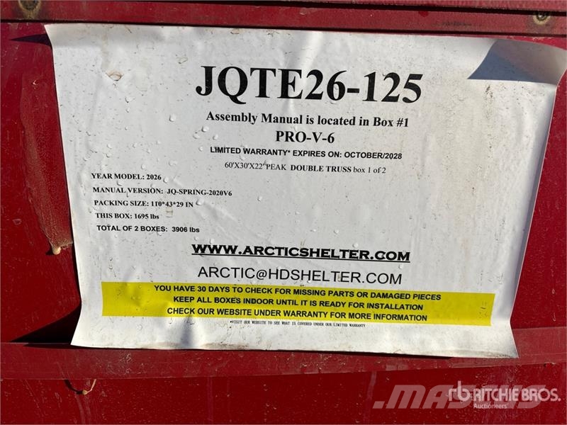 Arctic Shelter 60 Ft x 30 Ft x 22 Ft Storage Building (Unused) Teraskonstruktsiooniga ehitised