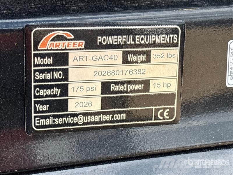 Arteer ART-GAC40 14.5 cfm Skid-Mounted 40 gal Air Compres Compressors