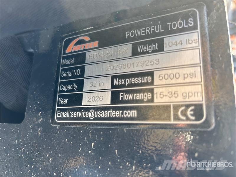 Arteer EDM-3214W 32 in Excavator Drum Mulcher - Fits 3 -  Otros componentes