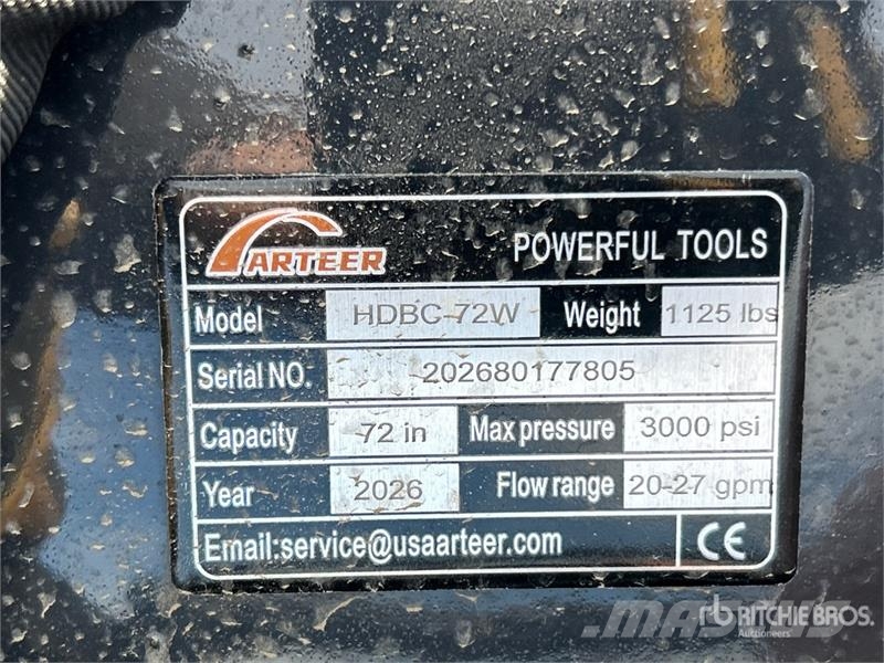 Arteer HDBC-72W 72 in Skid Steer Brush Cutter (Unused) 장착형 잔디깎기