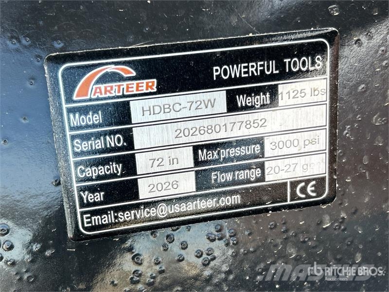 Arteer HDBC-72W 72 in Skid Steer Brush Cutter (Unused) 장착형 잔디깎기