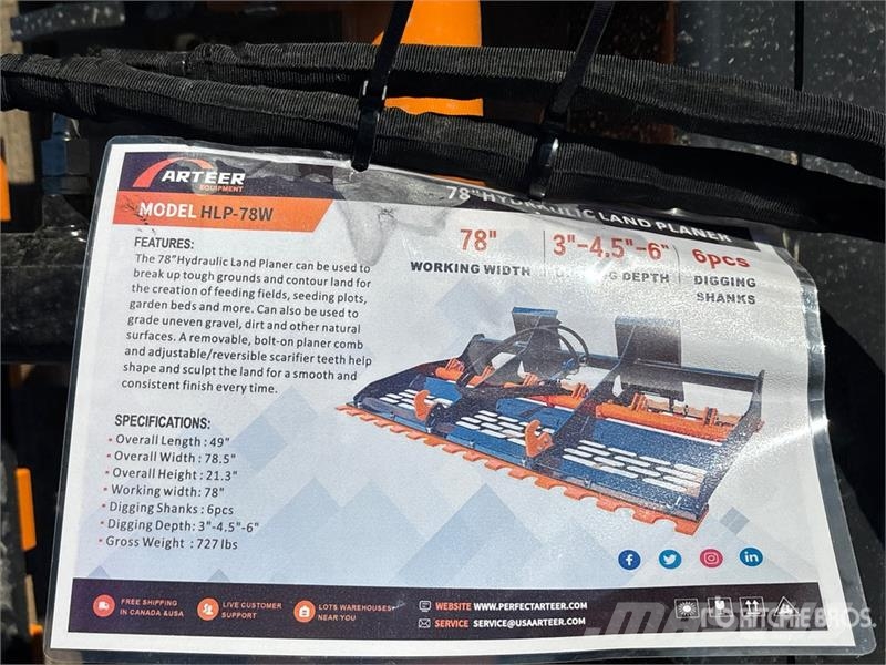 Arteer HLP-78W 78 in Hydraulic Skid Steer Landplane (Unus Frangizolle