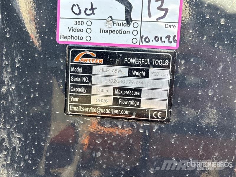 Arteer HLP-78W 78 in Hydraulic Skid Steer Landplane (Unus Frangizolle