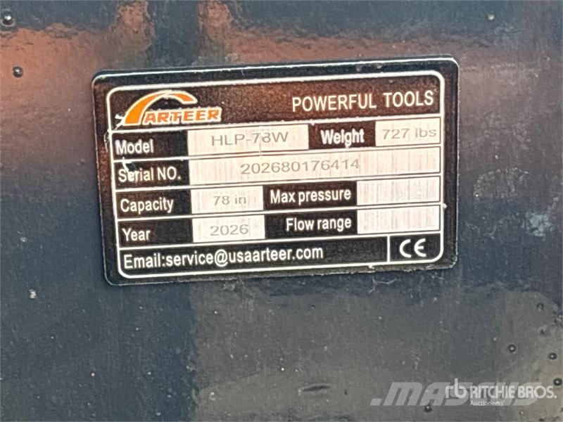 Arteer HLP-78W 78 in Hydraulic Skid Steer Landplane (Unus Tasausäkeet ja lanat