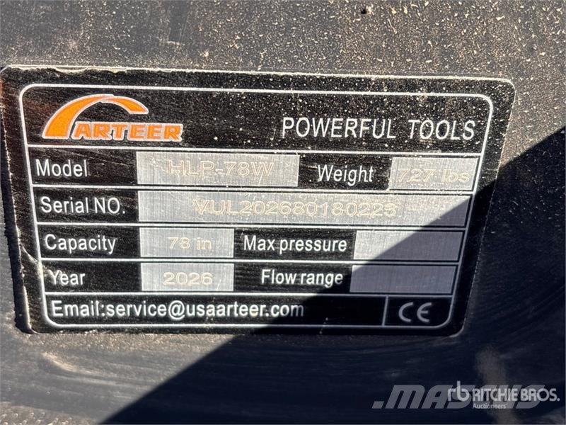 Arteer HLP-78W 78 in Hydraulic Skid Steer Landplane (Unus 필드 드래그