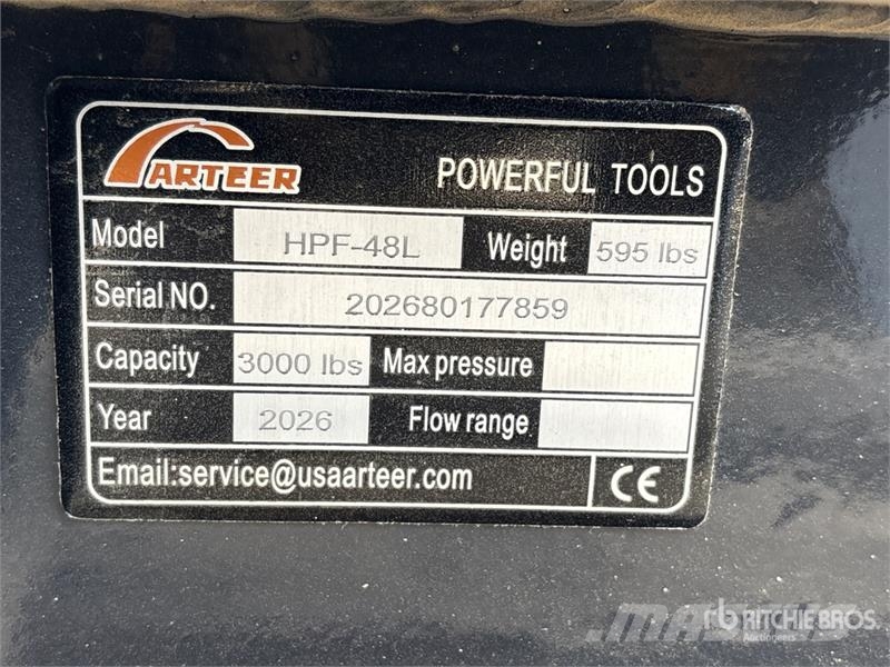 Arteer HPF-48L 48 in Hydraulic Skid Steer Forks (Unused) شوكات