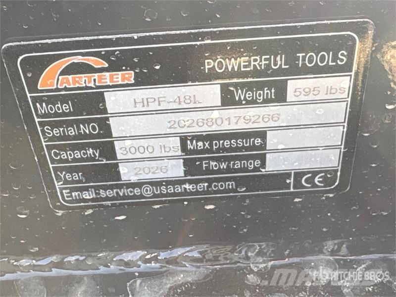 Arteer HPF-48L 48 in Hydraulic Skid Steer Forks (Unused) Forks