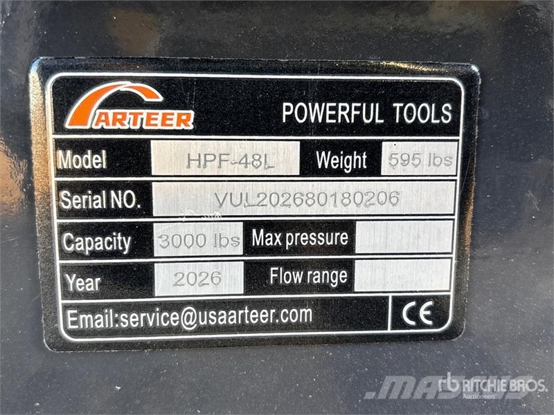Arteer HPF-48L 48 in Hydraulic Skid Steer Forks (Unused) Gabeln
