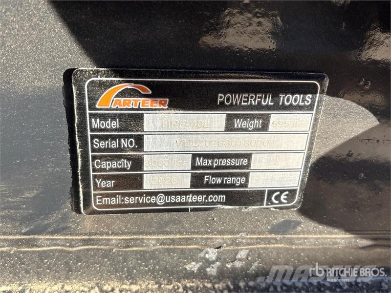 Arteer HPF-48L 48 in Hydraulic Skid Steer Forks (Unused) Gabeln