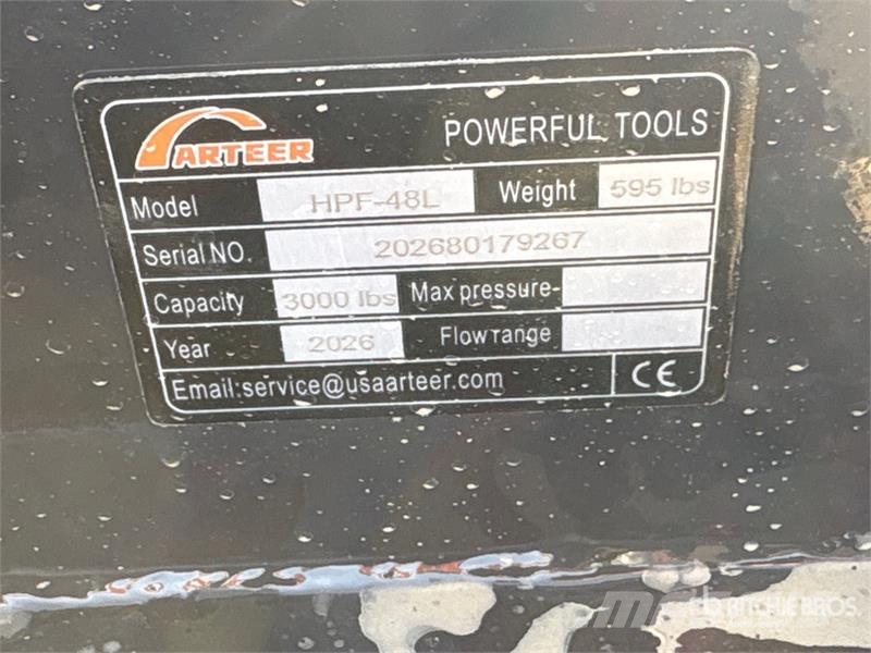 Arteer HPF-48L 48 in Hydraulic Skid Steer Forks (Unused) Forks
