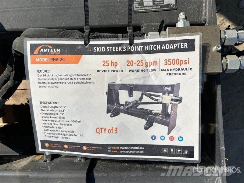 Arteer PHA-2C-3 Skid Steer 3-Point Adapter 其他組件