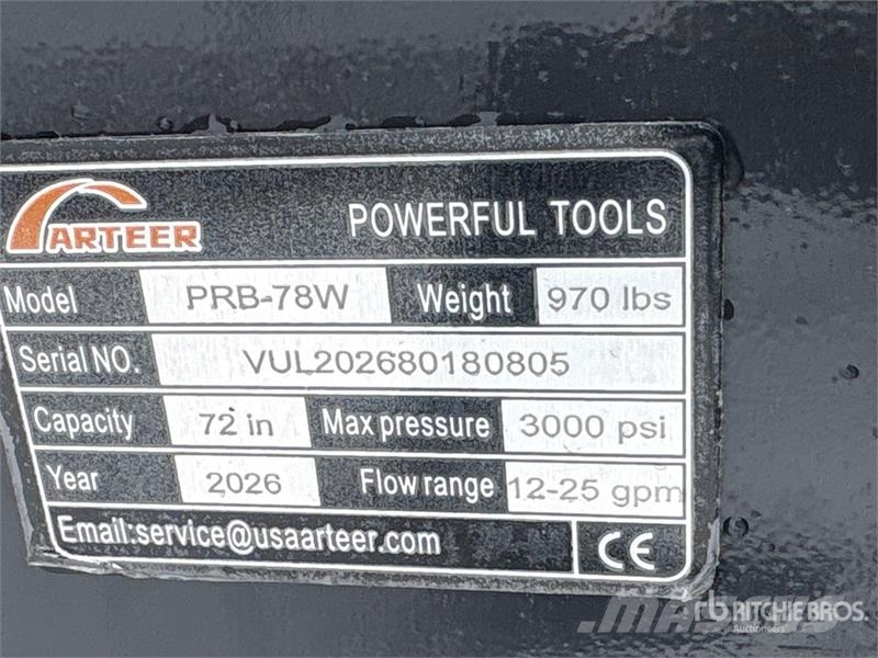 Arteer PRB-78W 78 in Power Rake Skid Steer Bucket (Unused دلاء