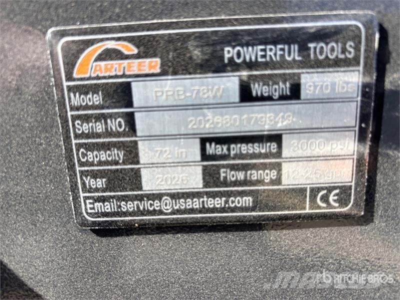 Arteer PRB-78W 78 in Power Rake Skid Steer Bucket (Unused Ковші
